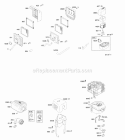 Air Cleaner Exhaust System Diagram and Parts List for 12T412-0110-F8  Briggs and Stratton Engine